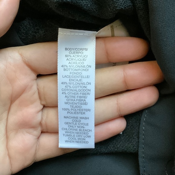 LOFT Black Sweater with Lace Detail and Bow on the back. Size M. - Picture 9 of 9